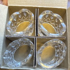 Vintage Gorham Lead Crystal Napkin Rings - King Edward, Set of 4 picture
