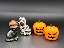 🎃👻 Halloween Salt & Pepper Shakers Ceramic Pumpkin Cat Witch Mummy Set Spooky. picture