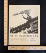 Vintage 1955 Sanforized Fabric B&W Print Ad Full Page 1950s Original Fashion picture