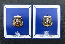 Trujillo Era DOMINICAN REPUBLIC Crest Navy Admiral Lapel Insignia Set (One Pair) picture
