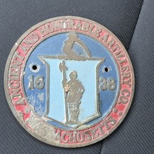 Vintage “Ancient And Honorable Artillery Co. Massachusetts: 16 38” Metal Plaque picture