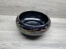Art Deco Black Amethyst Compote Depression Glass Bowl Large  picture