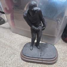 Michael Garmin Man Golfing Statue Figurine Hand-painted, Cold-Cast Bronze 1987 picture