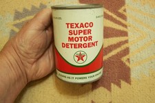 MINTY NOS TEXACO STAR SUPER MOTOR DETERGENT OIL TIN FULL picture
