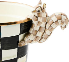 MACKENZIE-CHILDS Resin Pot Climber, Squirrel, Brown-And-White Mocha Check picture