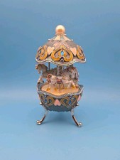Keren Kopal Light Blue Faberge Egg with Horse Carousel E1131 Crystals 2015 picture