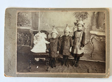 Pljevlja Montenegro Children in Paper Party Hats Nastic Ottoman Cabinet Card picture