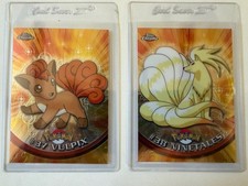 2000 Pokemon Topps Chrome TV Animation Ninetales #38 Vulpix #37 High Grade picture