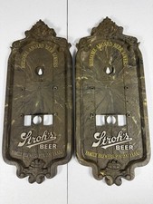 Pair Vintage Stroh’s “Welcome Aboard Beer Lovers” Plastic Signs picture