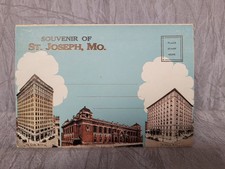 Vintage St Joseph Missouri Souvenir Foldout Postcard Folder EC Kropp Co Ephemera picture