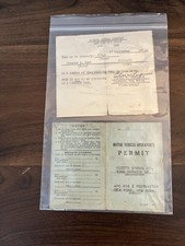 VINTAGE WW2 MILITARY MOTOR VEHICLE OPERATOR'S PERMIT 1035TH SIGNAL COMPANY 1942 picture