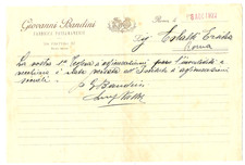 1922 ROMA V FRATTINA DICHIARAZ CONSEGNA TESSERA ASS A DIPENDENT GRAFIA SPLENDIDA picture