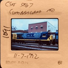 Original 1992 CSXT 5867 CSX Locomotive Train Railroad Slide Cumberland MD picture