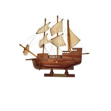 Vintage Mayflower Wooden Model Ship Maritime Nautical Decor With Stand picture