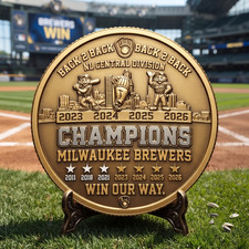 Milwaukee Brewers NL Central Champs 2026 Commemorative Coin Challenge Token Gift picture