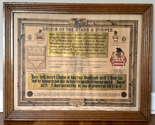 1883 American Flag Origin Patriotic Stars & Stripes Washington Family Genealogy picture