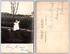 1911 Kearney Nebraska Real Photo Postcard RPPC Young Child Planting Tree picture