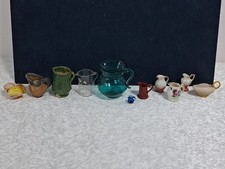 Lot Of 11 Miniature Pitchers Vases Collection Vintage Dollhouse picture