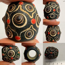1st Century Ancient Big Mosaic Roman Glass Rare Found Bead picture