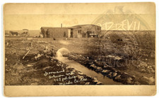 1880s Meade Kansas KS RARE View OLD WEST Normand Well SOD HOUSE photo picture