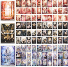 150Pcs Decoupage Paper Antique 3.9X5.5In Craft (150, Black) picture