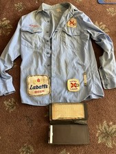 Vintage Lucky Lager Labatt’s Beer Delivery Work Shirt Patches Ralph Breweriana picture