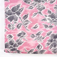 Vtg Cotton Fabric 1950s Clothing Quilting 37x99 Pink Gray Flowers Floral Yardage picture