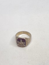 1950s SIZE 6 7.1g ANTIQUE STERLING SILVER FRATERNITY RING WEST HILLS RARE picture