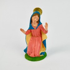 Vintage Kneeling Virgin Mary Figurine With Halo Depose Italy picture