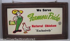 FARMERS PRIDE CHICKEN Old Advertising Sign Pennsylvania Farmer framed PA picture