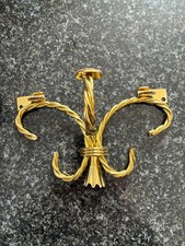 vintage Shiny Brass Twisted Metal Shelfs W Glass #1207-BL Home Interior 7