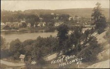 Hallowell Maine ME Ferry Road General View c1910 Real Photo Postcard picture