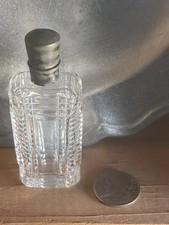 Dutch Sterling Top , Cut Crystal Perfume Scent Decanter , Circa 1890-1905 picture