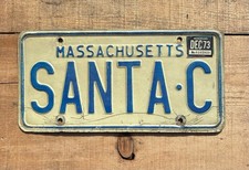 Vintage 1973 Massachusetts MA Vanity Plate “SANTA•C” Santa Clause Christmas picture
