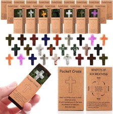 50 Set Pocket Cross Bulk Christian Religious Gifts Pocket Hug Token with Boxes N picture