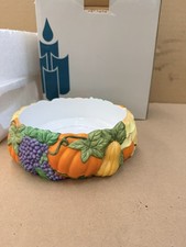 Vintage PartyLite P7409 Harvest Time 3-Wick Candle Holder Original Box Fall picture