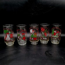 5 Vintage Glasses 1978 Holly Hobbie Coca Cola Christmas Coke American Greetings  picture