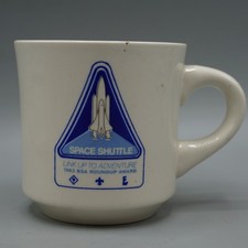 Vtg 1983 BSA Roundup Award Space Shuttle Coffee Mug Boy Scouts NASA Memorabilia picture