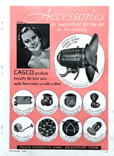 Casco Products Ad 1938 Streamliner Auto Fan, Heater & Defroster Switches & More picture