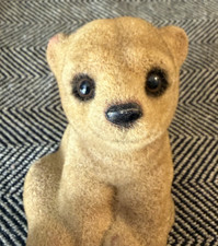Vintage Josef Originals Flocked Baby Bear Figurine Japan 3.25