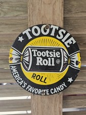 VINTAGE TOOTSIE ROLL AMERICA'S FAVORITE CANDY PORCELAIN SIGN 12