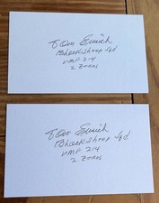 Tom Emrich d. '13 Signed 3x5 Index WW2 Black Sheep Squadron Pilot lot of 2 RARE picture