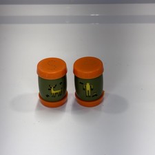Vintage St Labre School Salt Pepper Shakers Orange Green picture