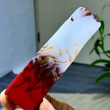 50G Natural NanHong Agate block Red & White Flame Pattern Cabochon Crystal picture