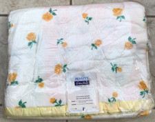 New with Tags Vintage Penney’s Golden Dawn Yellow Rose Cotton Blanket Spotting picture