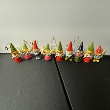 Vintage Gotham Gnome 1979 Unieboek Korea Set Of 9 Multicolor Gnomes With Hangers picture