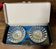 NIB Vintage Darby Crystal Candlestick Holder Pair 3 1/2” Wide picture
