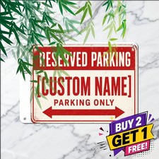Private Reserved Parking Metal Sign Personalized Driveway Tin Plaque 8x12 picture