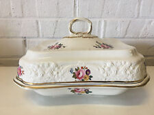 Antique 18th / 19th Century English Derby Porcelain Covered Dish w/ Floral Dec. picture