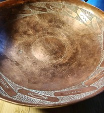 Native American Vintage Handmade Stamped Copper Bowl Awa Tsireh Alfonso Roybal picture